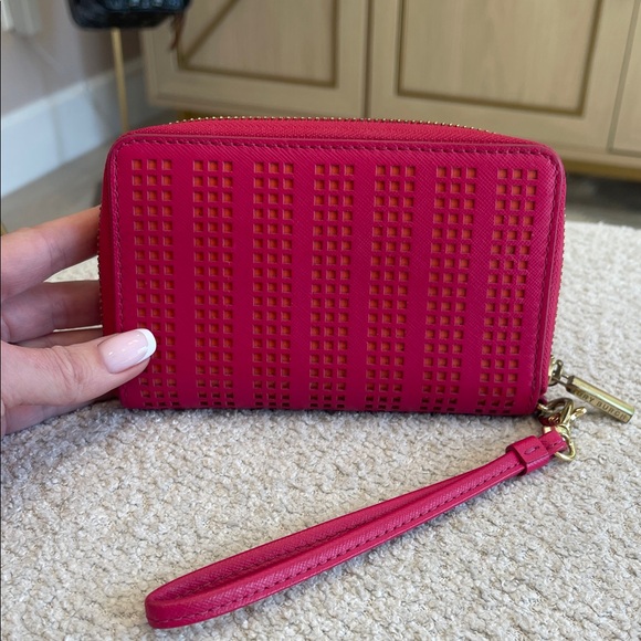 Tory Burch Pink & Orange Perforated Wristlet